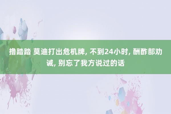 撸踏踏 莫迪打出危机牌， 不到24小时， 酬酢部劝诫， 别忘了我方说过的话