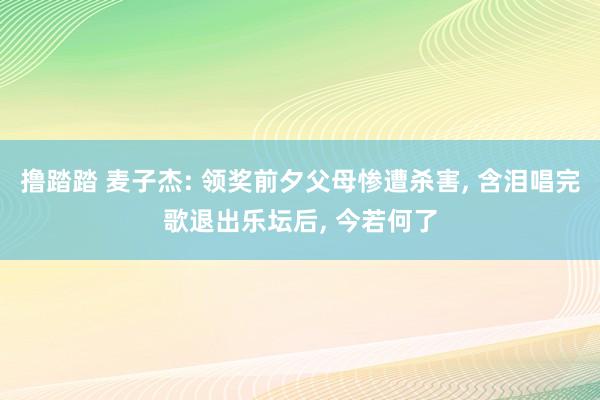 撸踏踏 麦子杰: 领奖前夕父母惨遭杀害， 含泪唱完歌退出乐坛后， 今若何了