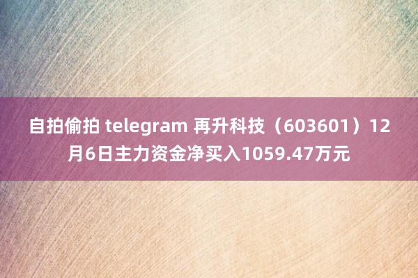 自拍偷拍 telegram 再升科技（603601）12月6日主力资金净买入1059.47万元