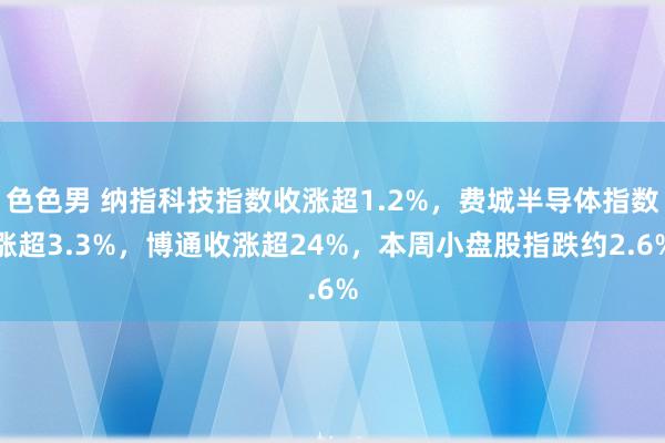 色色男 纳指科技指数收涨超1.2%，费城半导体指数涨超3.3%，博通收涨超24%，本周小盘股指跌约2.6%