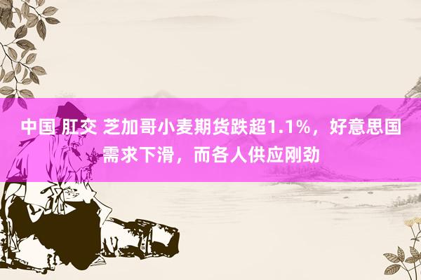 中国 肛交 芝加哥小麦期货跌超1.1%，好意思国需求下滑，而各人供应刚劲