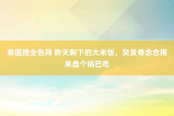 泰国撸全色网 昨天剩下的大米饭，突发奇念念用来盘个锅巴吃