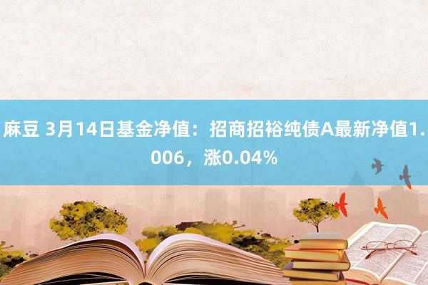 麻豆 3月14日基金净值：招商招裕纯债A最新净值1.006，涨0.04%