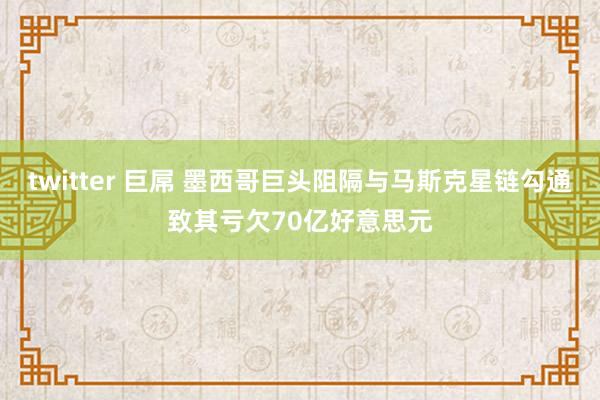 twitter 巨屌 墨西哥巨头阻隔与马斯克星链勾通致其亏欠70亿好意思元