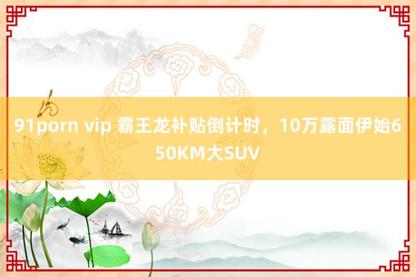 91porn vip 霸王龙补贴倒计时，10万露面伊始650KM大SUV