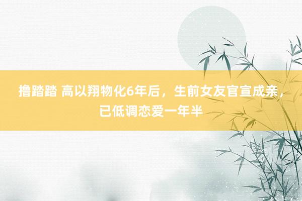 撸踏踏 高以翔物化6年后，生前女友官宣成亲，已低调恋爱一年半