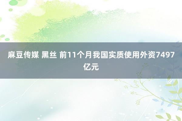 麻豆传媒 黑丝 前11个月我国实质使用外资7497亿元