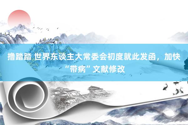 撸踏踏 世界东谈主大常委会初度就此发函，加快“带病”文献修改