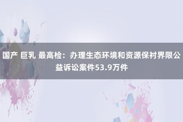 国产 巨乳 最高检：办理生态环境和资源保衬界限公益诉讼案件53.9万件