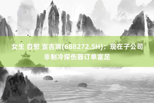 女生 自慰 富吉瑞(688272.SH)：现在子公司非制冷探伤器订单富足