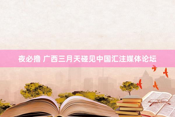 夜必撸 广西三月天碰见中国汇注媒体论坛