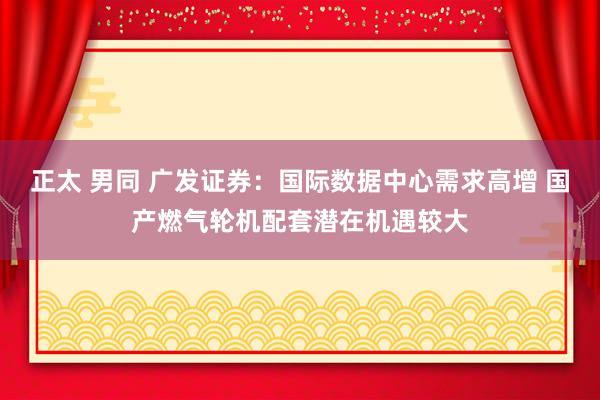 正太 男同 广发证券：国际数据中心需求高增 国产燃气轮机配套潜在机遇较大