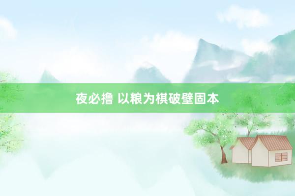 夜必撸 以粮为棋破壁固本