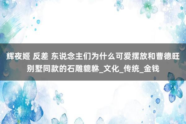 辉夜姬 反差 东说念主们为什么可爱摆放和曹德旺别墅同款的石雕貔貅_文化_传统_金钱
