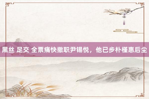 黑丝 足交 全票痛快撤职尹锡悦，他已步朴槿惠后尘