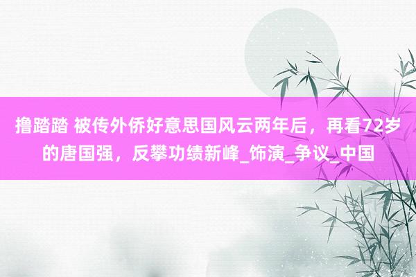 撸踏踏 被传外侨好意思国风云两年后，再看72岁的唐国强，反攀功绩新峰_饰演_争议_中国