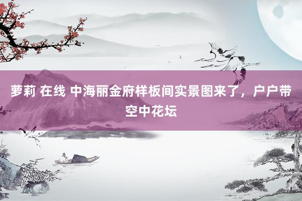 萝莉 在线 中海丽金府样板间实景图来了，户户带空中花坛