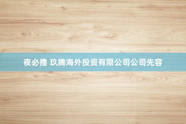 夜必撸 玖腾海外投资有限公司公司先容