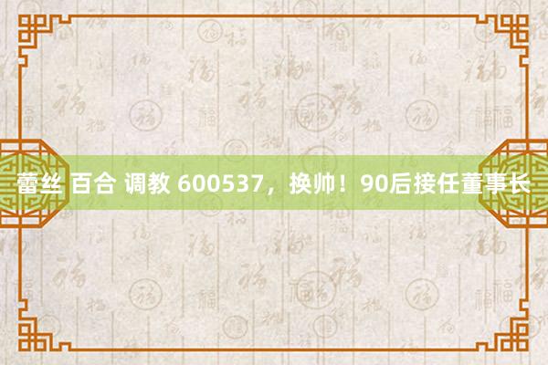 蕾丝 百合 调教 600537，换帅！90后接任董事长