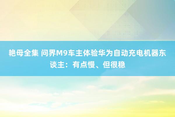 艳母全集 问界M9车主体验华为自动充电机器东谈主：有点慢、但很稳