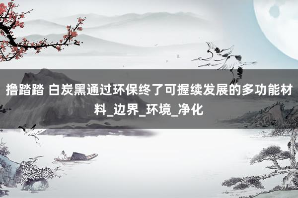 撸踏踏 白炭黑通过环保终了可握续发展的多功能材料_边界_环境_净化