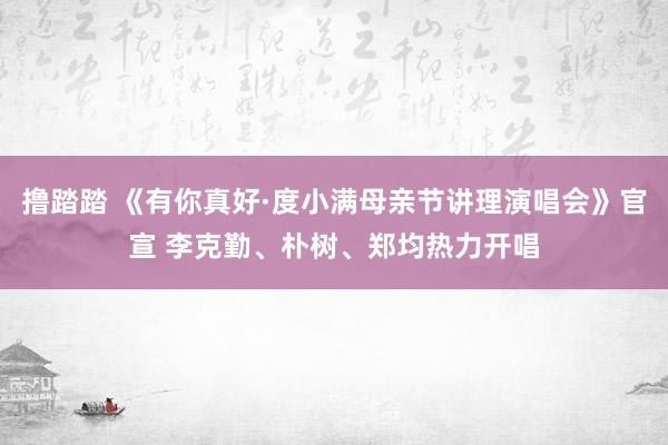 撸踏踏 《有你真好·度小满母亲节讲理演唱会》官宣 李克勤、朴树、郑均热力开唱