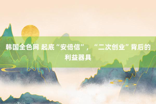 韩国全色网 起底“安倍信”，“二次创业”背后的利益器具