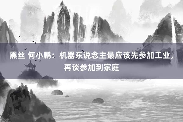 黑丝 何小鹏：机器东说念主最应该先参加工业，再谈参加到家庭